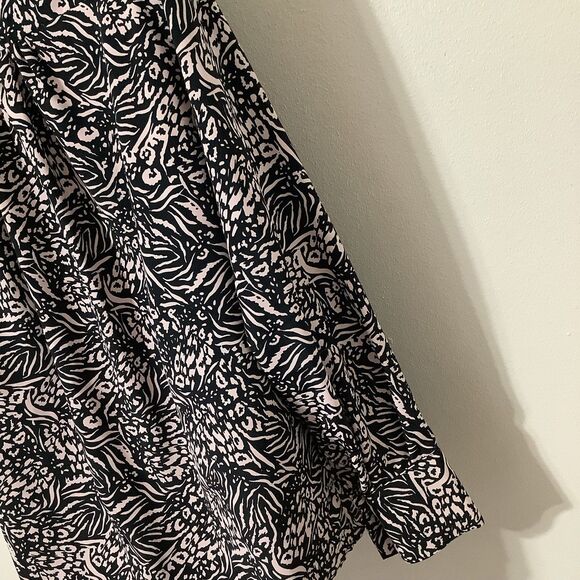 Topshop Funky Cheetah Zebra Animal Print Maximalist Button Up Blouse Size 4 - Picture 8 of 12